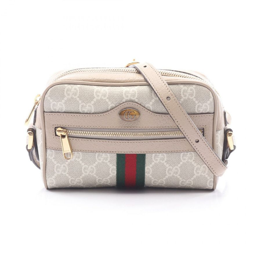 GUCCI Ophidia GG Supreme 肩挎包 517350 帆布皮革 米色 二手-0