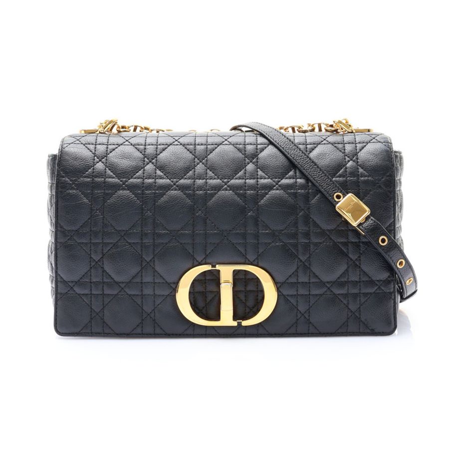 黑色 Cannage 牛皮 Dior Caro 大型 肩背包【Dior 迪奧】 M9243UWHC-0