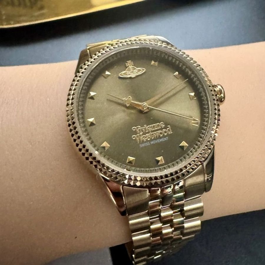 Vivienne Westwood手錶,編號VW30317,32mm金色錶殼,金色錶帶款-4