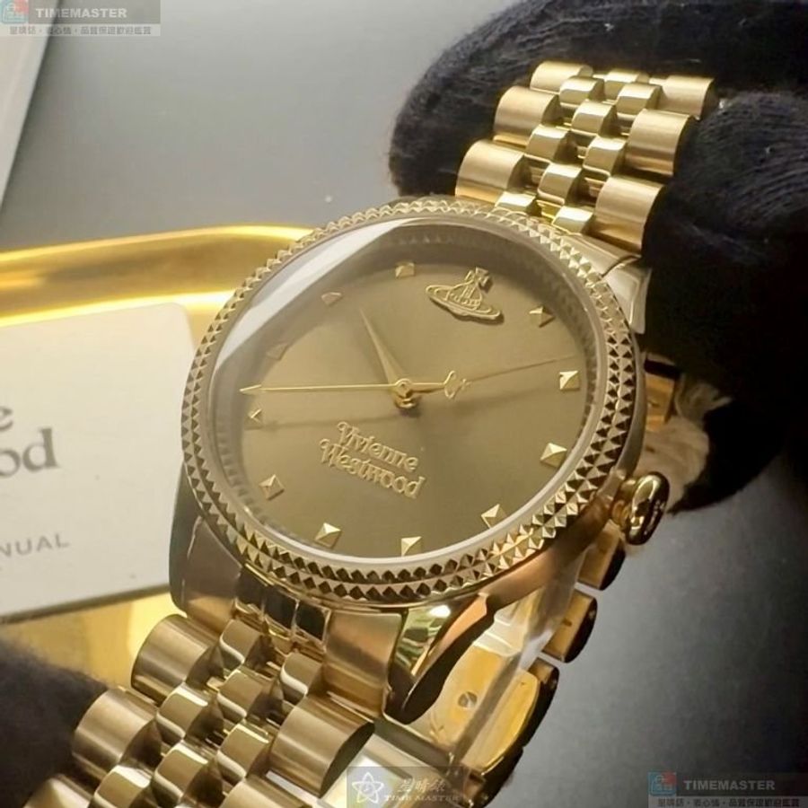 Vivienne Westwood手錶,編號VW30317,32mm金色錶殼,金色錶帶款-8