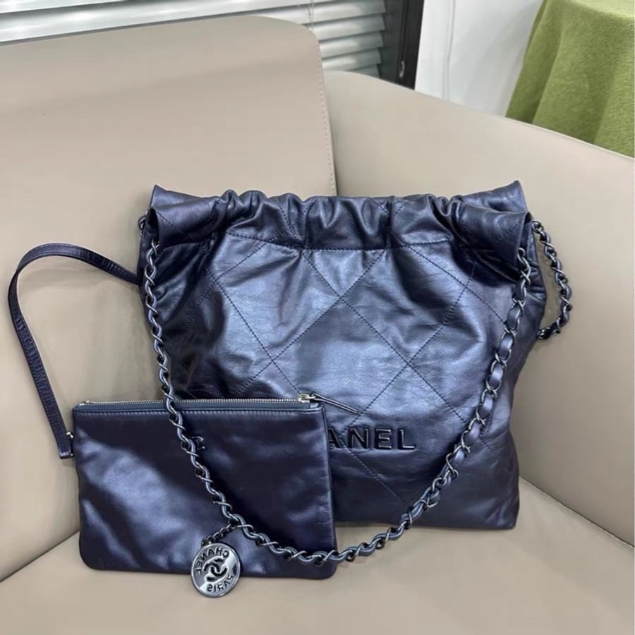 Chanel 22bag小號 幻彩深海藍 芯片款 🈶購證-0
