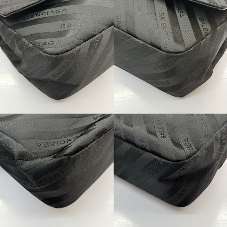 BALENCIAGA 巴黎世家 黑色尼龍肩背包 493235-4