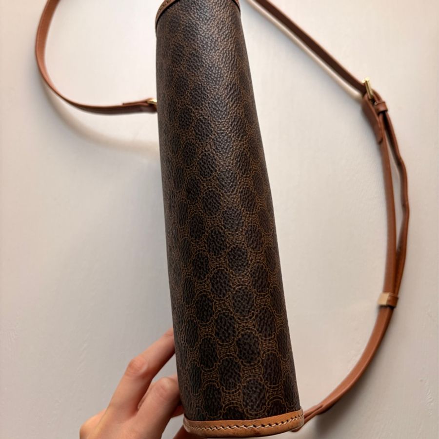 中古 思琳 Celine Macadam Clutch 凱旋門老花斜背包-9