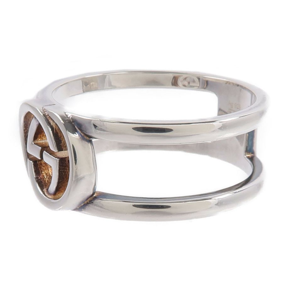 GUCCI 925純銀Interlocking G Open Band Ring戒指-2