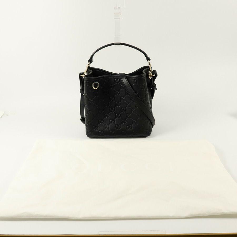 GUCCI GG Emblem Small Bucket手挽肩背兩用袋-15