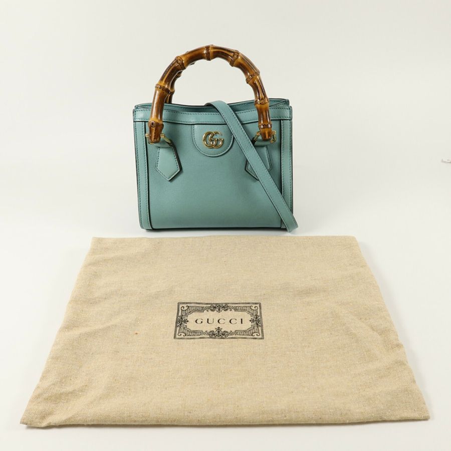 GUCCI 牛皮皮革Mini Diana手挽肩背兩用袋-18