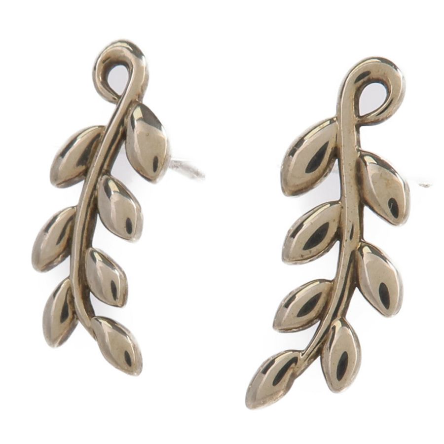 TIFFANY&CO 925純銀Olive Leaf Climber Earrings耳環-1