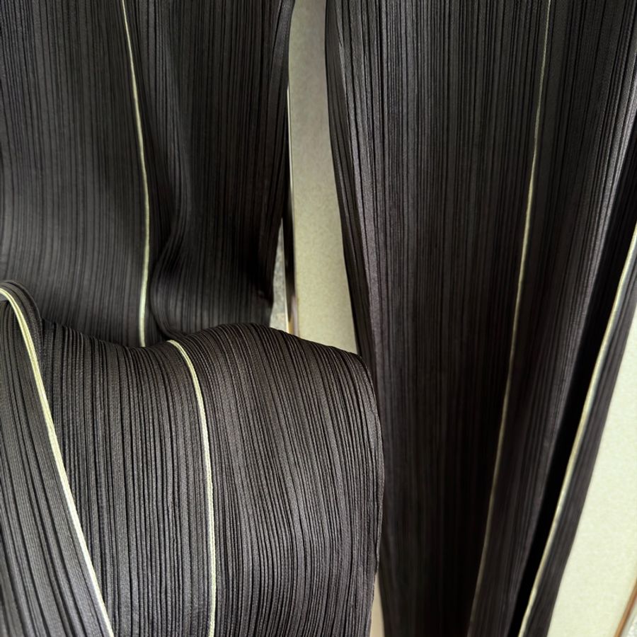 104)Pleats Please Issey Miyake 經典深咖啡色縐褶長褲 M-L可穿-4