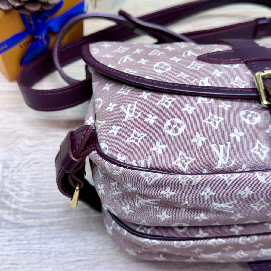 LV M40669 苺果藕粉色單寧牛仔雙子星雙馬鞍包斜背包-19