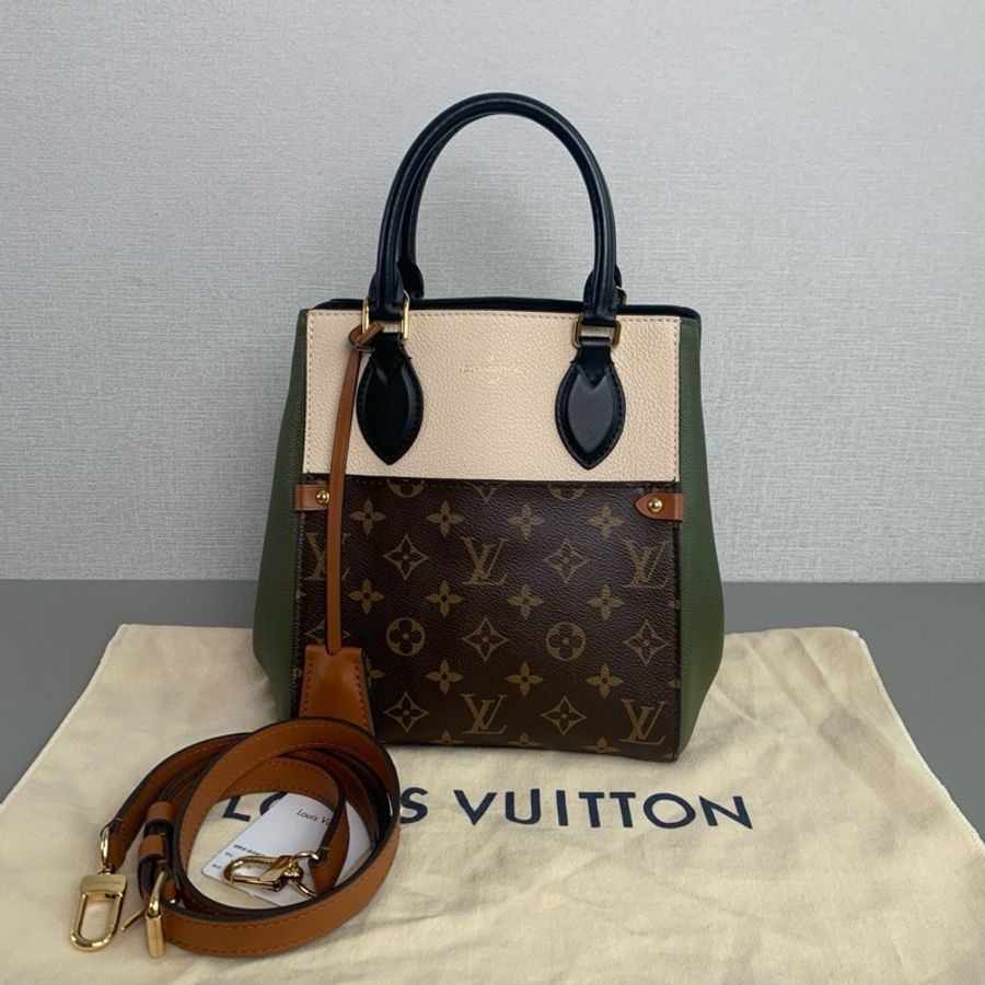 👜LV路易威登 Fold Tote拼色托特包 98新 20年編碼-1