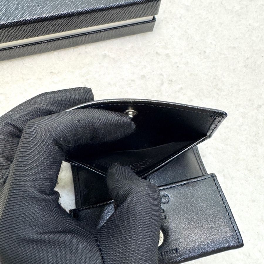 萬寶龍Montblanc黑色牛皮Meisterstck小號零錢包MB14877-8