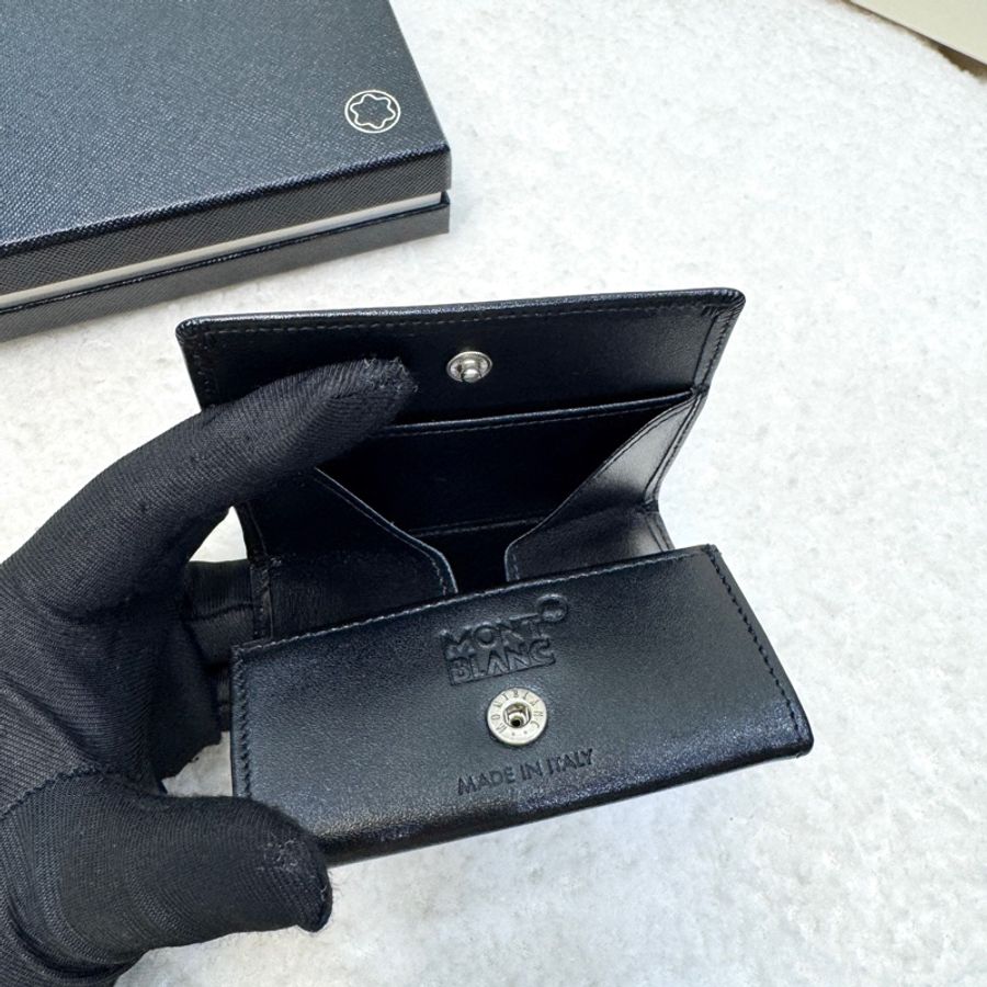 萬寶龍Montblanc黑色牛皮Meisterstck小號零錢包MB14877-9