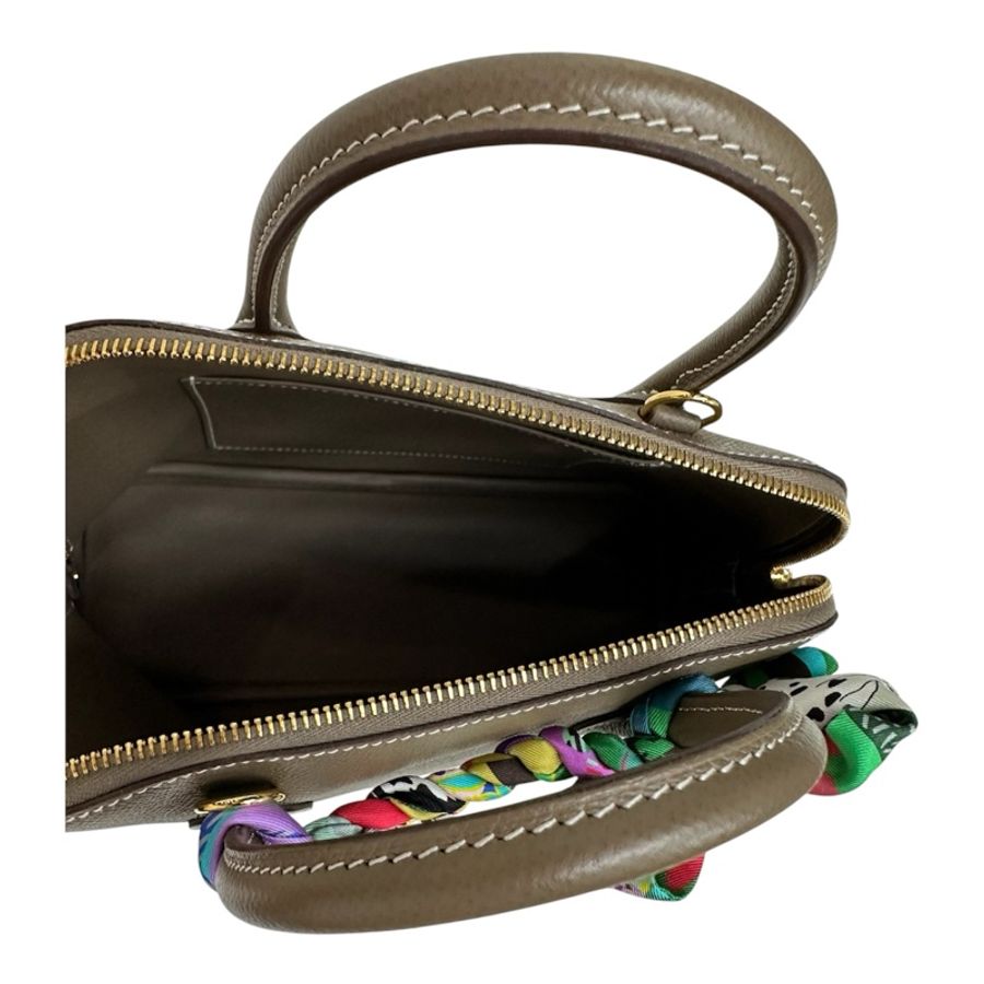 二手Hermès Bolide 25 Epsom cc18 Etoupe 大象灰金扣-8
