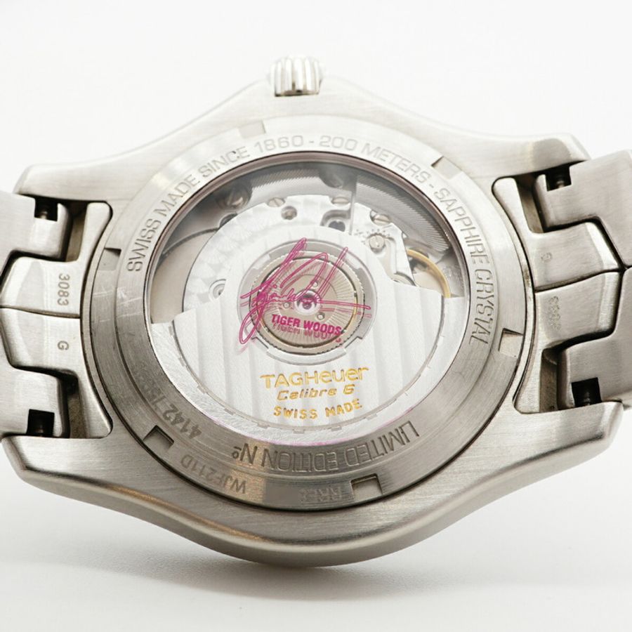 TAG Heuer Link Tiger Woods WJF211D 黑色錶盤男士腕錶-4