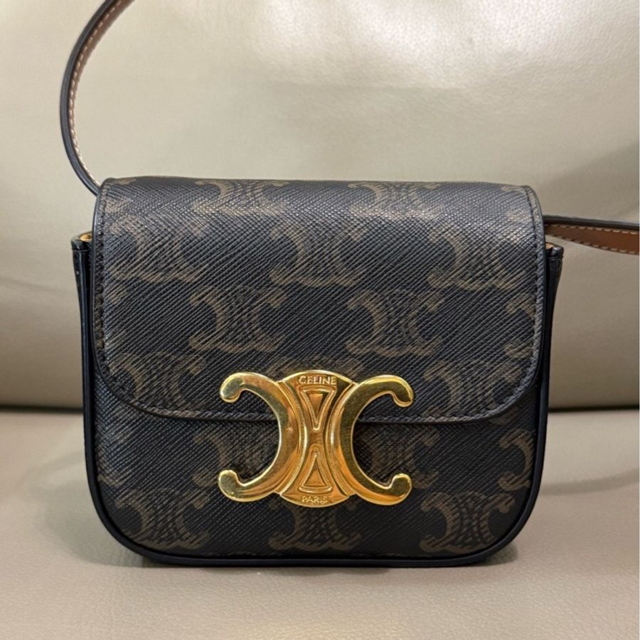 Celine 思琳 mini 老花 凱旋門 豆腐包-0