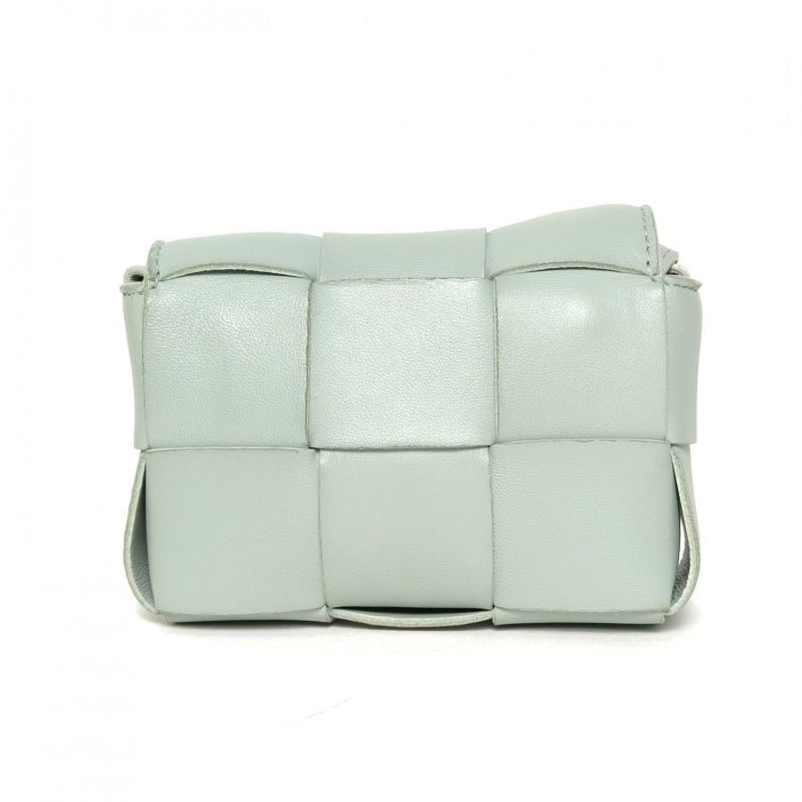 BOTTEGA VENETA CassetteMini12浅绿色羊皮肩背包-2