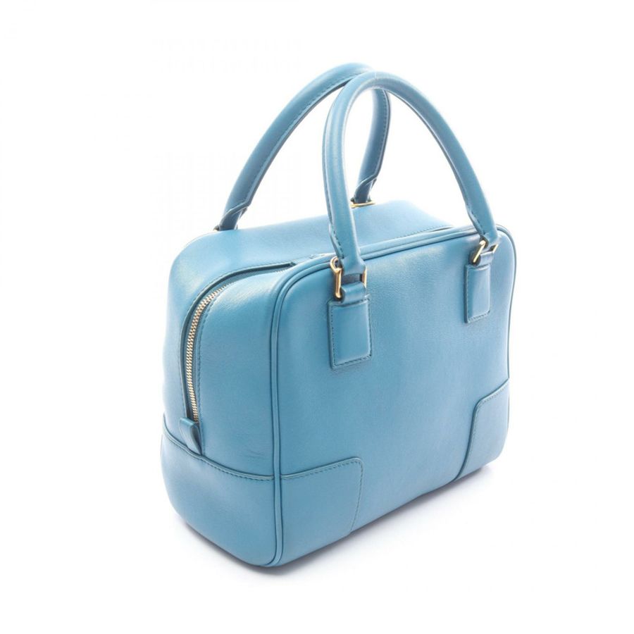 LOEWE Amazona 19 方形單肩斜背包 皮革 藍色 二手 女士-1