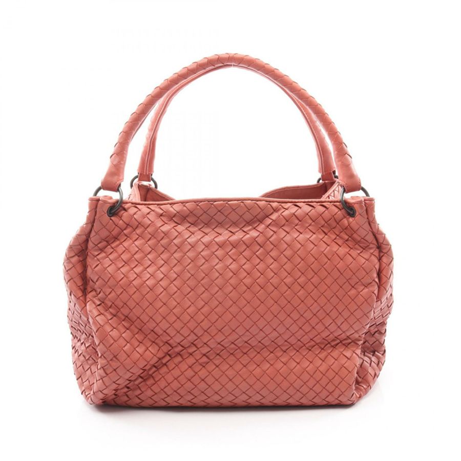 BOTTEGA VENETA Intrecciato Parachute 手提包 222322 粉紅色皮革 二手 女士-0