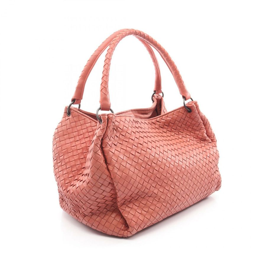 BOTTEGA VENETA Intrecciato Parachute 手提包 222322 粉紅色皮革 二手 女士-1