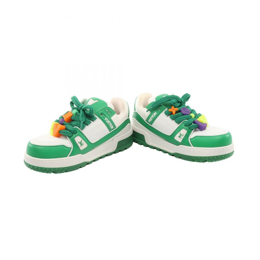 路易威登 LV Trainer Maxi Line 運動鞋,綠色/白色皮革,二手男款 8 碼-2