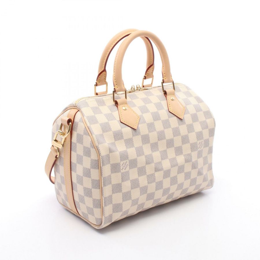 路易威登 Speedy Bandoulire 25 單肩手提包 N40608 Damier Azur 二手 LV-1