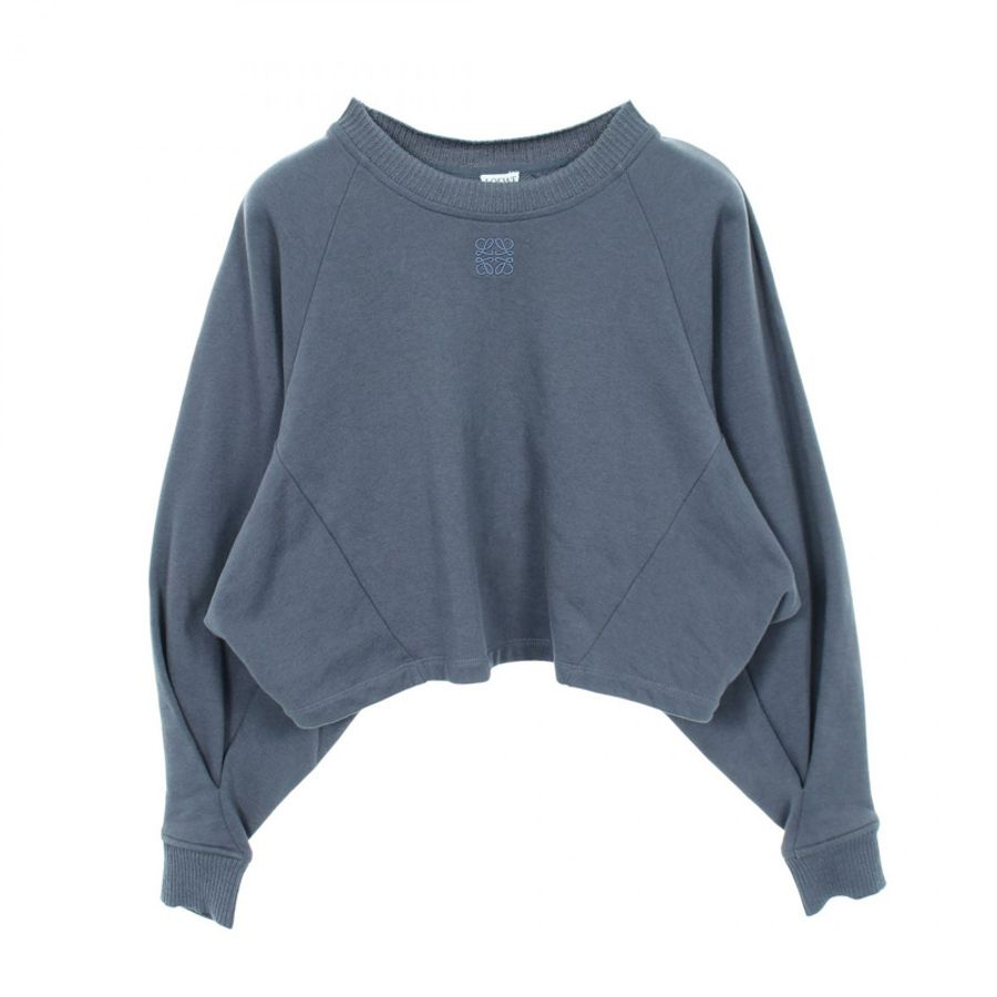 LOEWE Anagram 衛衣上衣，純棉，藍色，二手，女款 XS 碼-0