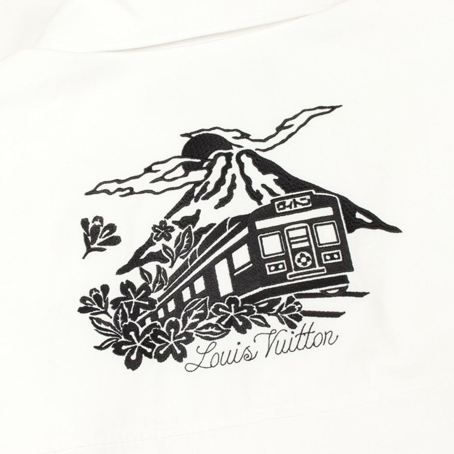 LOUIS VUITTON × NIGO 短袖襯衫，純棉材質，白色，二手男士4L碼-6