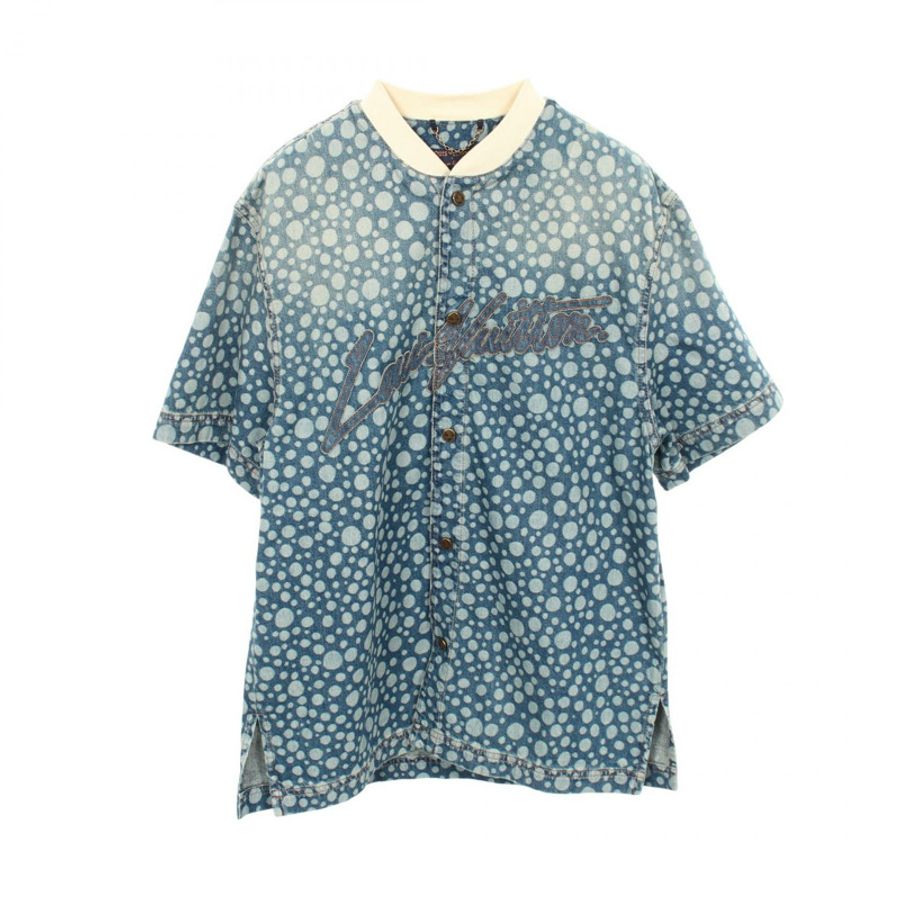 LOUIS VUITTON × 草間彌生 Infinity Dot 棉質上衣 藍色 二手 男款 S 碼-0