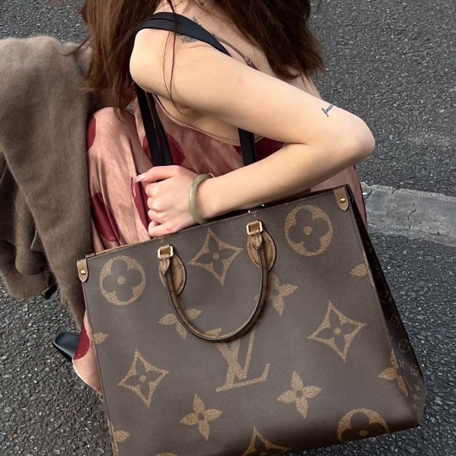 LOUIS VUITTON On The Go - GM拚色老花-10