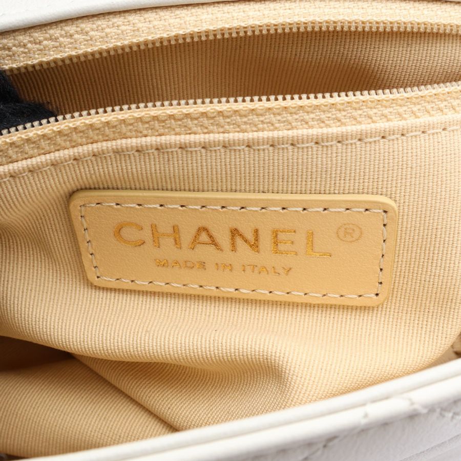 白色 菱格紋 牛皮 Chain Frap Bag 肩背包【CHANEL 香奈兒】 AS3227-4