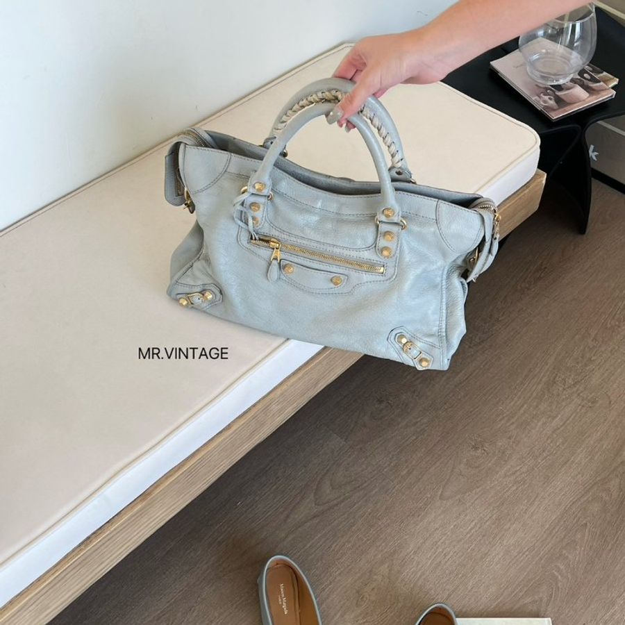 🏷Balenciaga機車包(冰川藍)-0