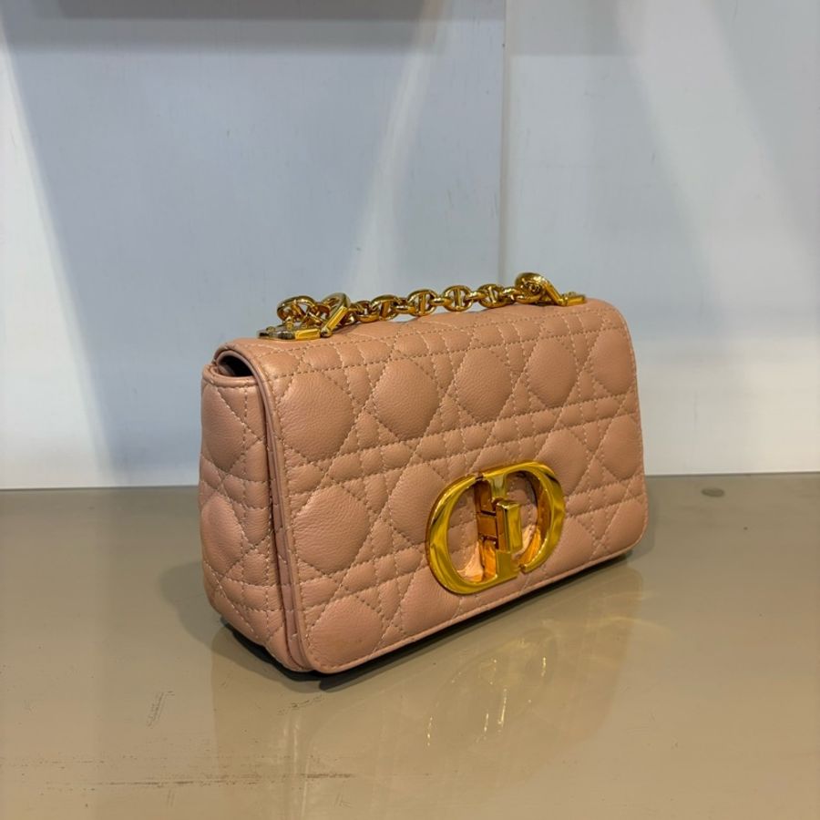 Dior 粉牛皮Caro小號肩斜背包M9241UWHC-2