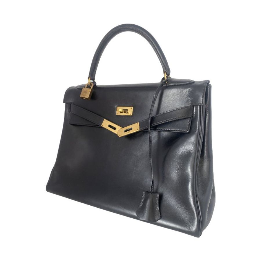 愛馬仕 Hermes Kelly 32 Retourne Box Calf 黑色 金扣 GHW 凱莉32 中古-2