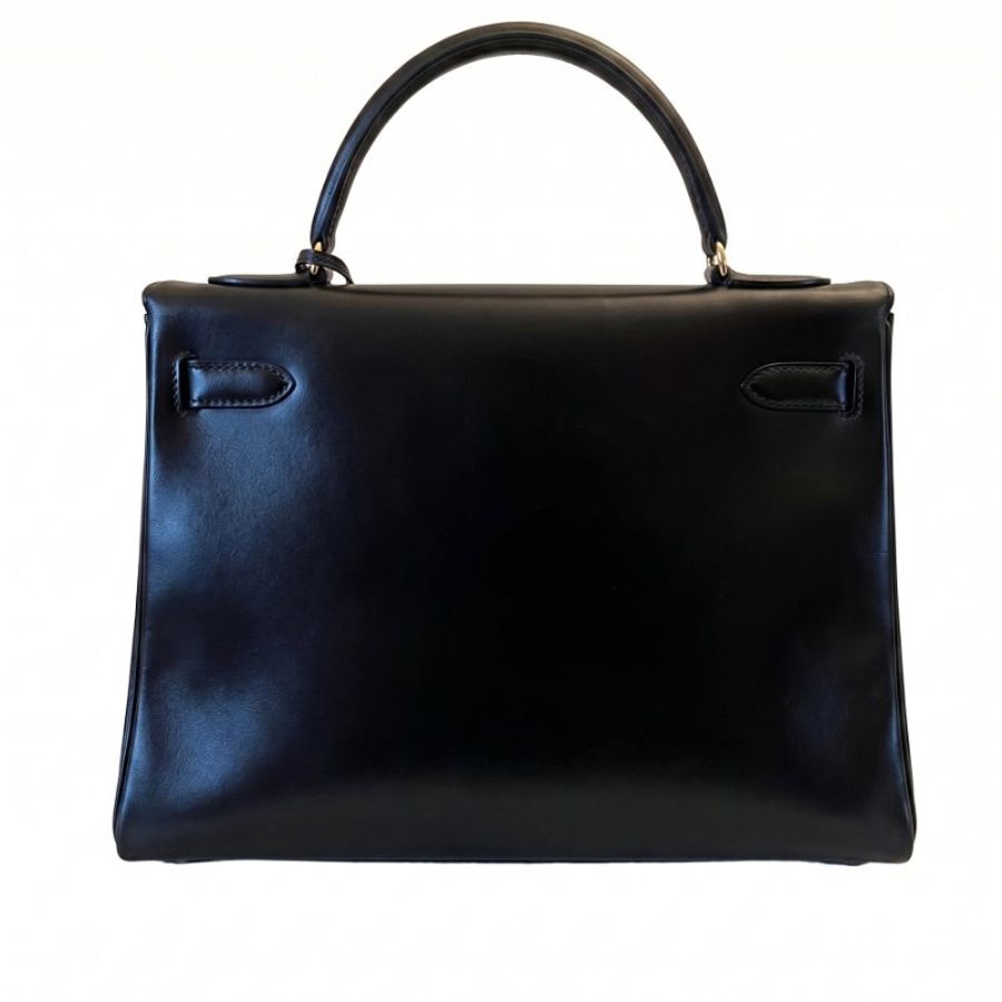 愛馬仕 Hermes Kelly 32 Retourne Box Calf 黑色 金扣 GHW 凱莉32 中古-6