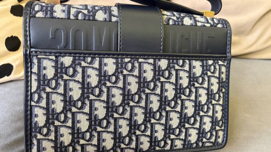 Dior Oblique 緹花 30 Montaigne 包 藍色-1