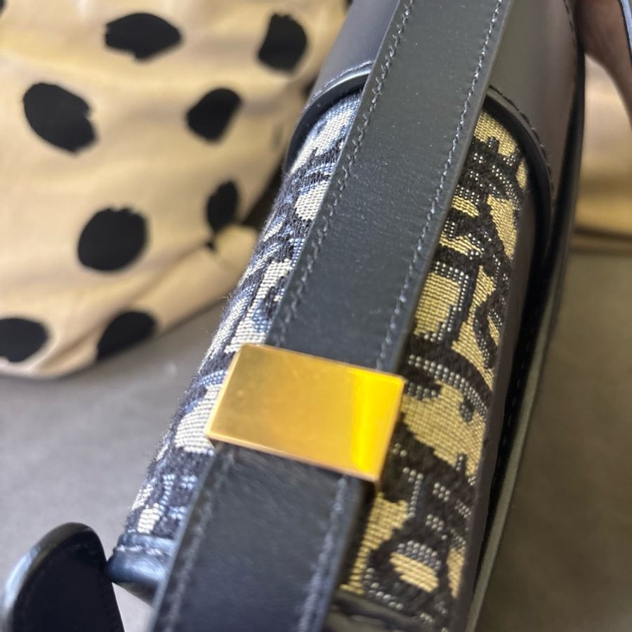 Dior Oblique 緹花 30 Montaigne 包 藍色-10