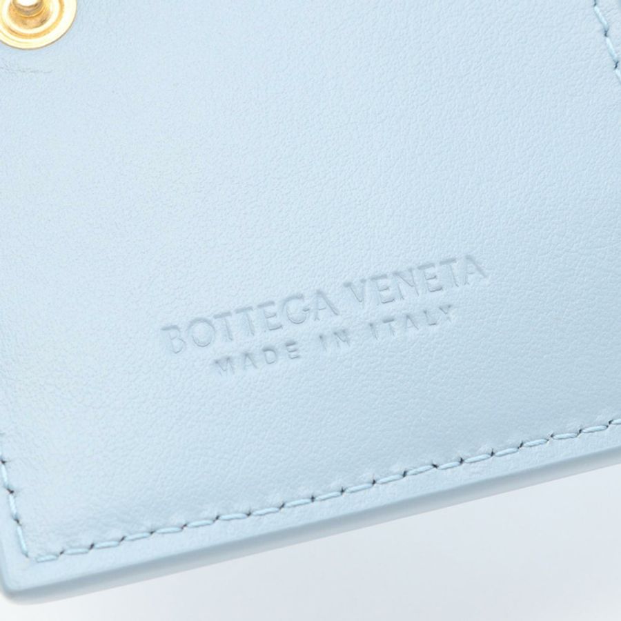 BOTTEGA VENETA 小號 Cassette Maxi Intrecciato 雙折皮夾 皮革 藍色 二手-4