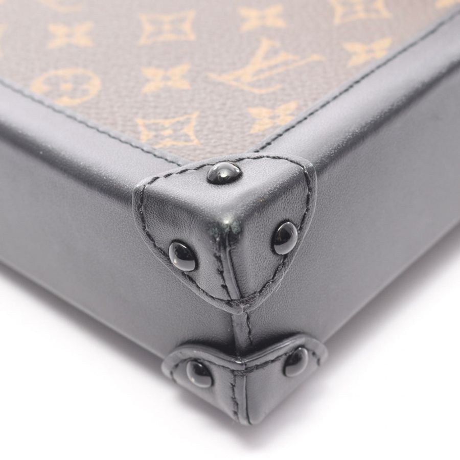 路易威登 (LOUIS VUITTON) 豎款 Pochette Trunk 單肩包 M63913 Monogram 棕色/黑色-9