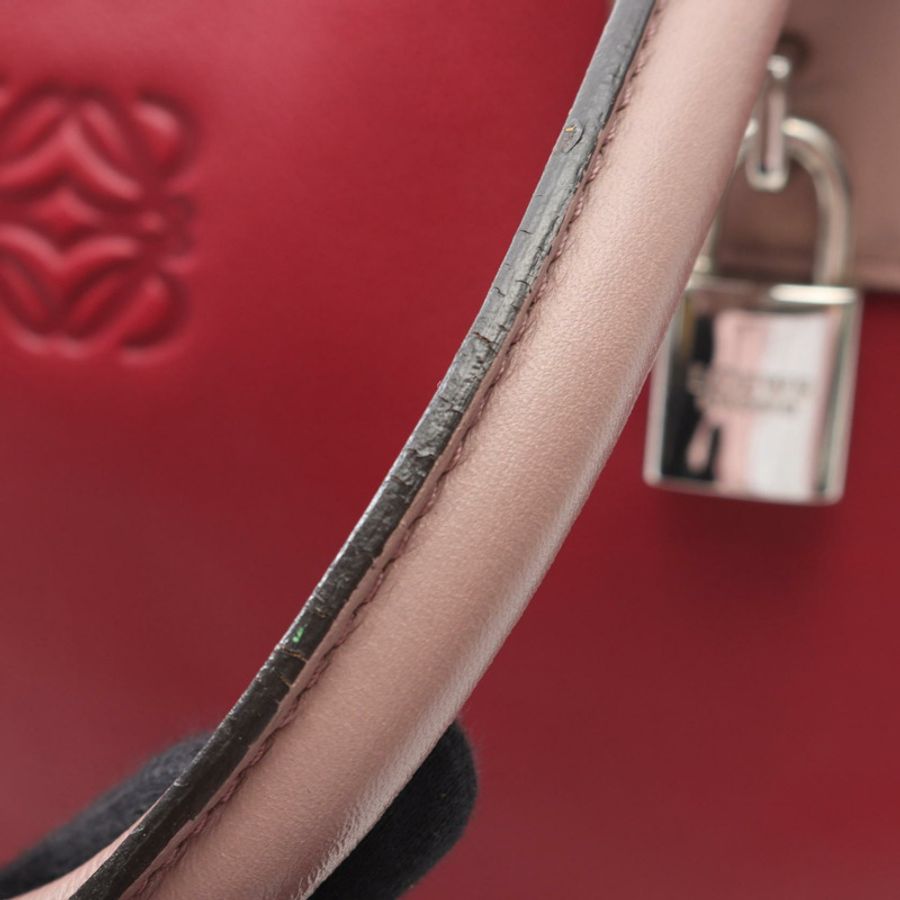 LOEWE Amazona 36 手提包 皮革 紫色 粉紅色 二手 女士-11