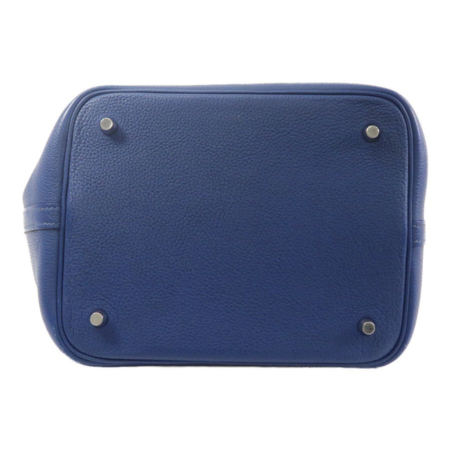 HERMES Maurice皮革Picotin MM手挽袋Deep Blue-3
