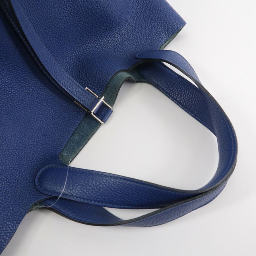 HERMES Maurice皮革Picotin MM手挽袋Deep Blue-6