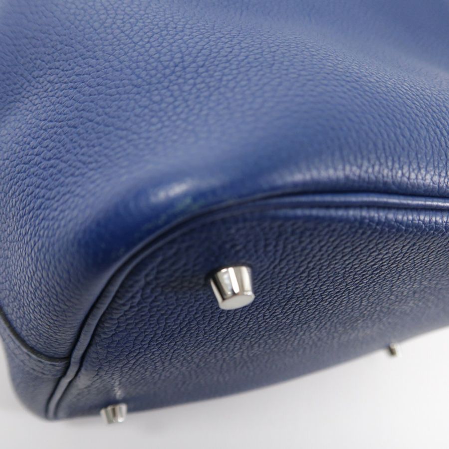 HERMES Maurice皮革Picotin MM手挽袋Deep Blue-9