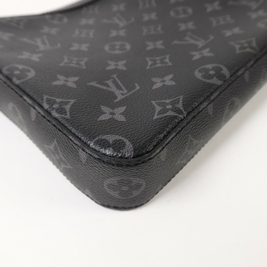 LOUIS VUITTON Monogram Eclipse Reverse Trio Messenger肩背袋灰色-12