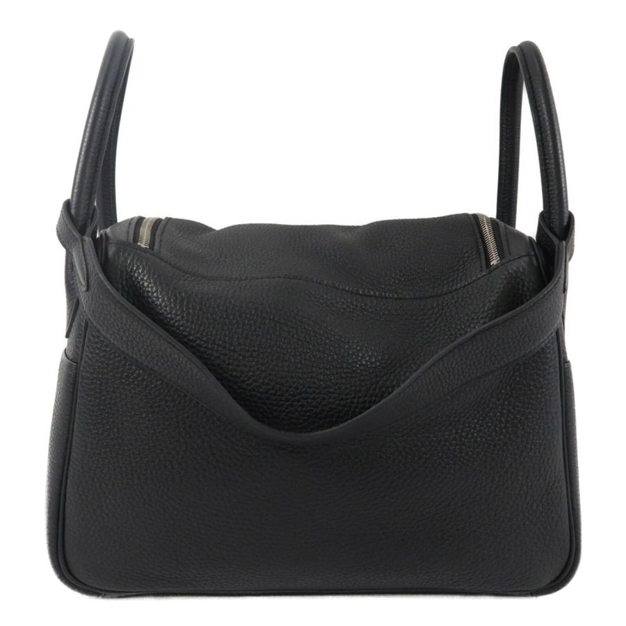 HERMES Clemence皮革Lindy 30手挽肩背兩用袋Noir-1