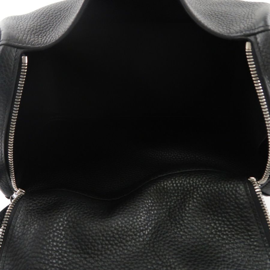 HERMES Clemence皮革Lindy 30手挽肩背兩用袋Noir-4