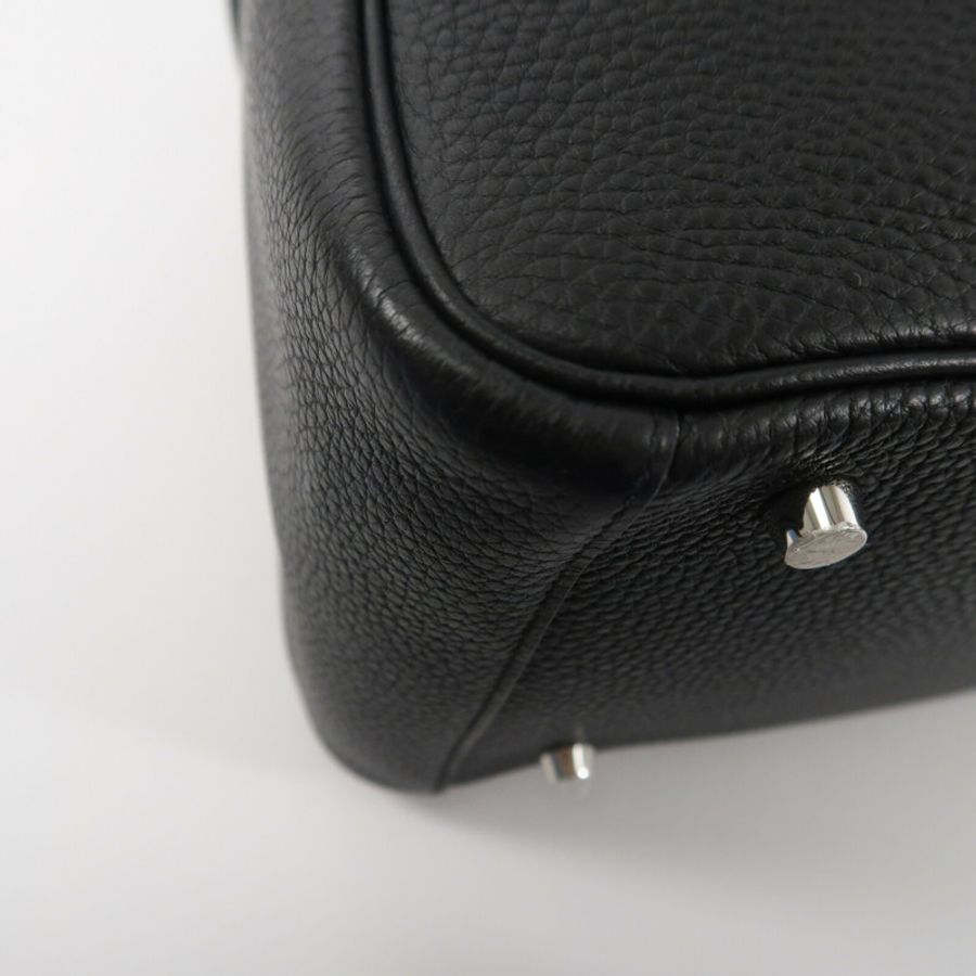 HERMES Clemence皮革Lindy 30手挽肩背兩用袋Noir-13