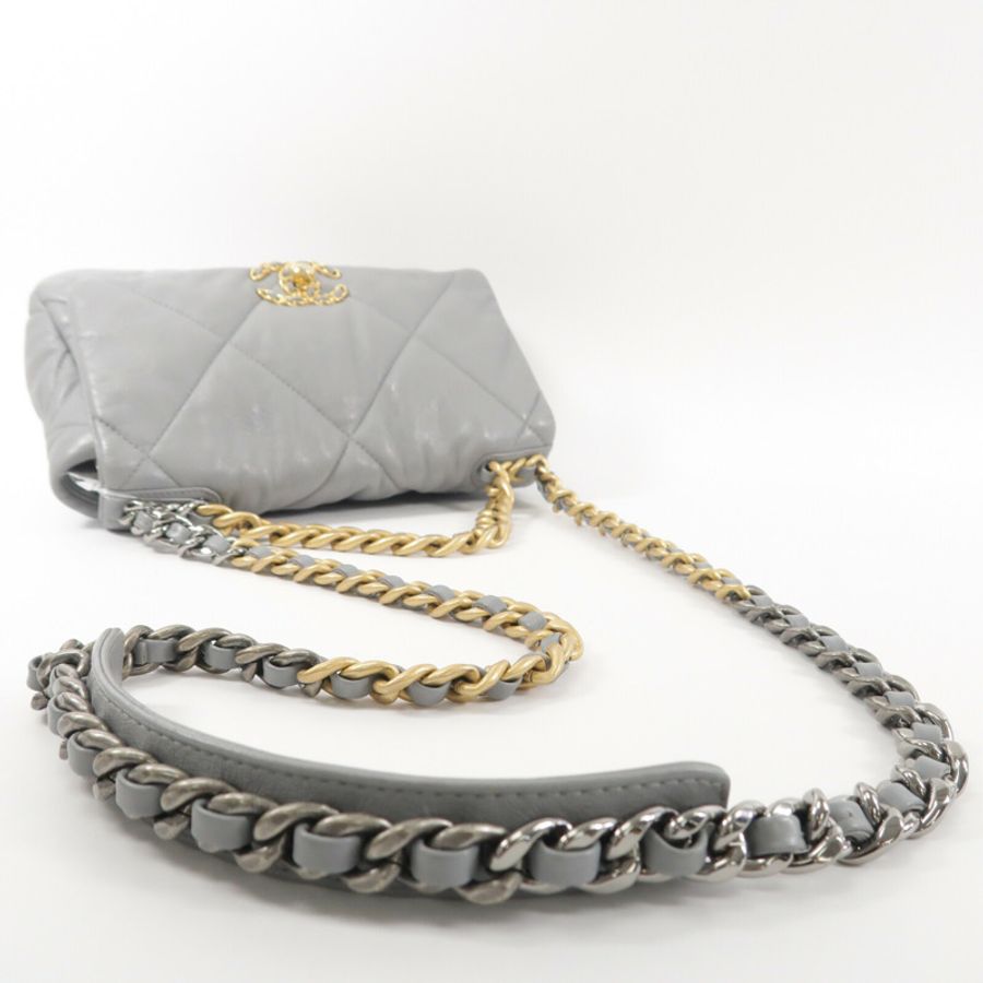 CHANEL 羊皮皮革Chanel 19 Small鏈帶肩背袋-8