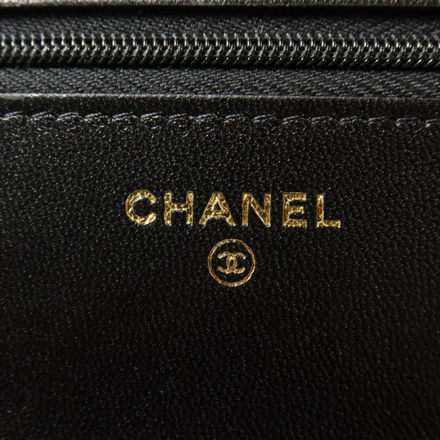 CHANEL 羊皮皮革WOC Wallet On Chain鏈帶肩背袋-5