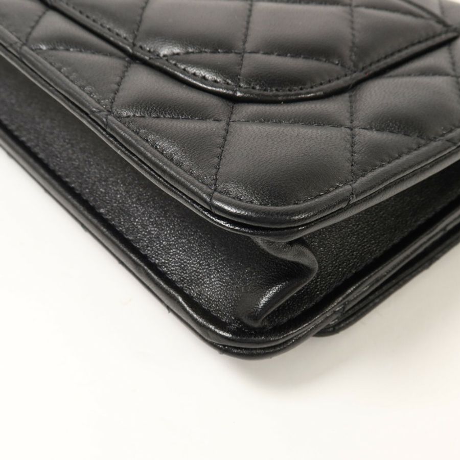 CHANEL 羊皮皮革WOC Wallet On Chain鏈帶肩背袋-14