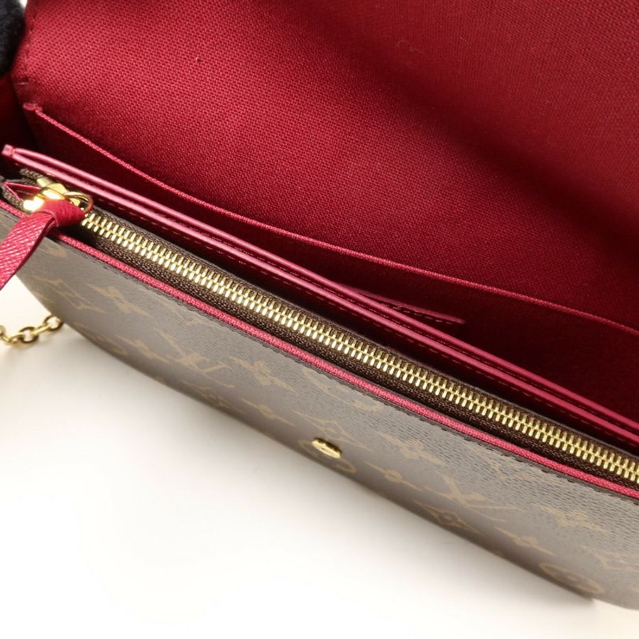 LOUIS VUITTON Monogram Felicie Pochette鏈帶肩背袋-7